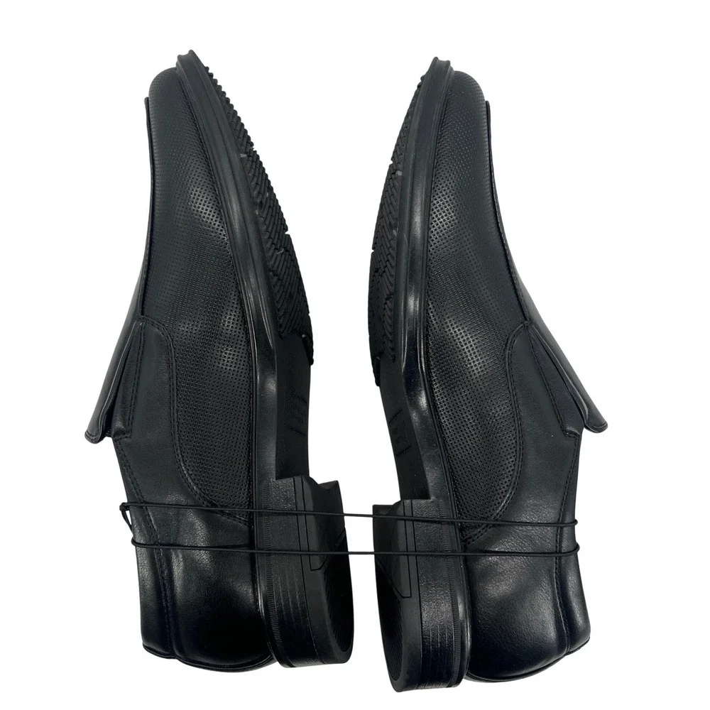 NEW Perry Ellis Portfolio Mens Black Slip On Dress‎ Shoes Rosen Size 7.5 Comfort